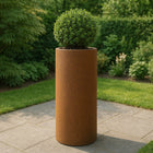 Ronde cortenstalen plantenbak met bodem 35x35x80 cm - Doika - Plantenbak - Geroba -  - RondaB9