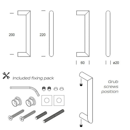 Shuffle Handgreep Nairobi 20 x 200 mm Zwart - Doika - Deurgrepen - Shuffle - 8717727159004 - 62500010