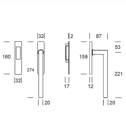 Shuffle SDG Geneve Enkel PC69 Zwart - Doika - Hefschuifdeurbeslag - Shuffle - 8717727182163 - 62080070