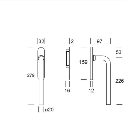 Shuffle SDG Oslo Enkel PC69 Inox - Doika - Hefschuifdeurbeslag - Shuffle - 8717727136364 - 62070072