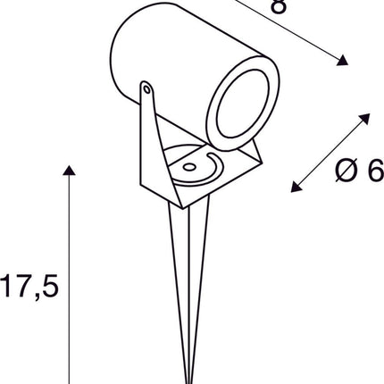 SLV Buitenlamp LED SPIKE IP55 Antraciet - Doika - Buitenverlichting - SLV - 4024163223829 - 1002201