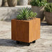 Vierkante cortenstalen plantenbak met wielen 30x30x30 cm - Doika - Plantenbak - Geroba -  - QuadraWH1