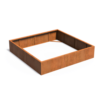 Jardinière Adezz Andes en acier Corten sans fond 200x200x40 cm