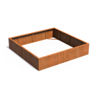 Jardinière Adezz Andes en acier Corten sans fond 200x200x40 cm