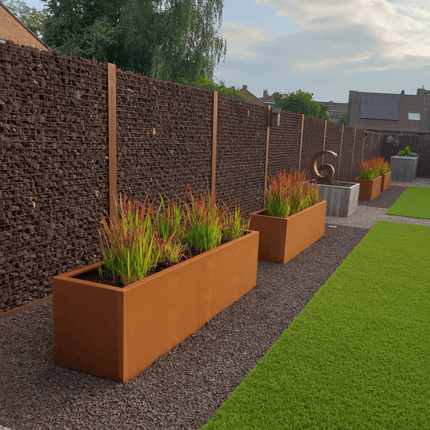 Geroba Artesa cortenstalen plantenbak rechthoek  zonder bodem 120x50x60cm 38kg