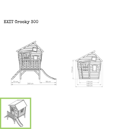 EXIT Crooky 300 houten speelhuis - grijsbeige - Doika BV - Crooky speelhuisjes - EXIT Toys - 8718469466573 - 50.43.00.00