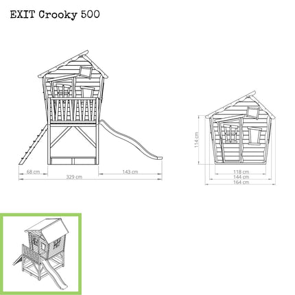 EXIT Crooky 500 houten speelhuis - grijsbeige - Doika BV - Crooky speelhuisjes - EXIT Toys - 8718469466597 - 50.45.00.00