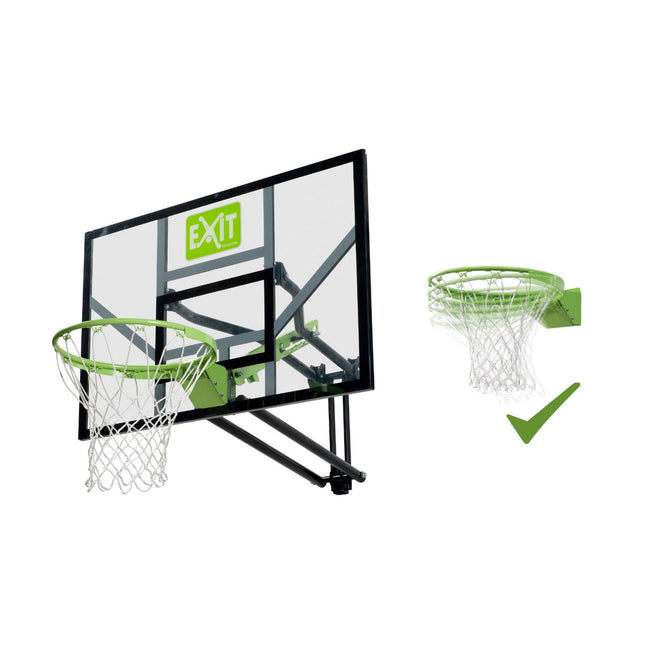 EXIT Galaxy basketbalbord voor muurmontage met dunkring - groen/zwart - Doika BV - Basketbal - EXIT Toys - 8718469464425 - 46.01.11.00