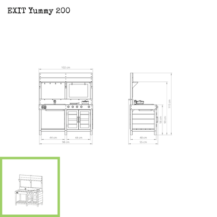 EXIT Yummy 200 houten buitenkeuken - naturel - Doika BV - Houten buitenkeukens - EXIT Toys - 8719874706285 - 51.10.20.00