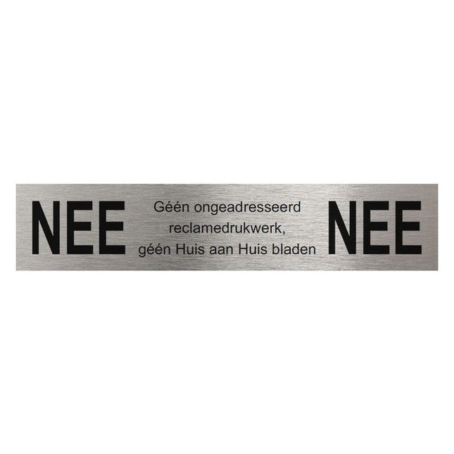 NEE/NEE Plaatje RVS/Zwart - Doika BV - Brievenbus accessoires - STOER! - 8717727199772 - 45005520