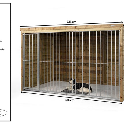 Voldux Hondenkennel Beer 314 x 203 x 196 cm - Doika BV - Hondenkennel - Voldux - 8720569173183 - 8720569173183