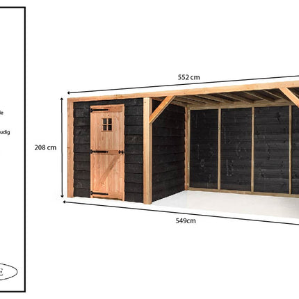 Volente Tuinberging Hidde 552x196x208 cm Douglas hout - Doika BV - Tuinberging - Volente - 8720094051574 - 8720094051574