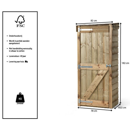 Volente Tuinkast Ruud 82x53,5x182cm (LxBxH) - Doika BV - Tuinkast - Volente - 8720569172896 - 8720569172896